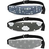 3 Pcs Baby Carseat Head Support, Car Seat Straps Pillow Support Ban, Stroller Neck Relief Strap Headrest, Slumber Sling Sleep Positioner for Toddler Infants Child Children Kids (Clouds, Fish, Arrows)
