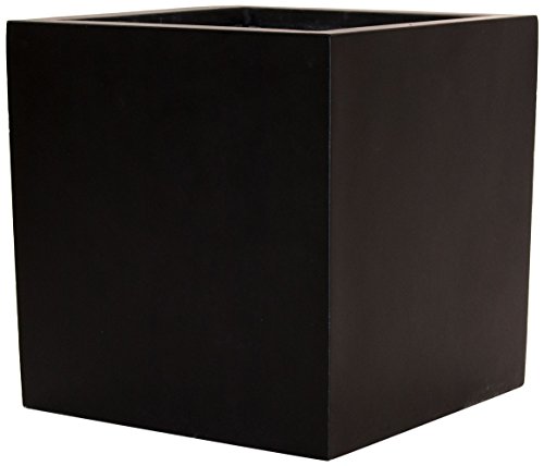 Preisvergleich Produktbild Pflanzkübel Blumenkübel Blumentopf Fiberglas Quadrat LxBxH 90x90x90cm elegant schwarz-matt.