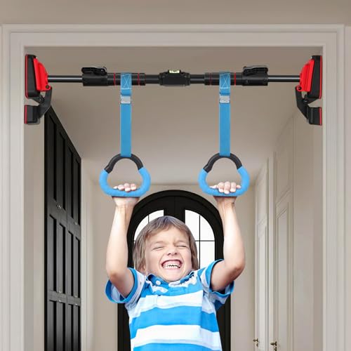 Anillas de Gimnasia con Correas Ajustables Azul y Rojo miniatura 6