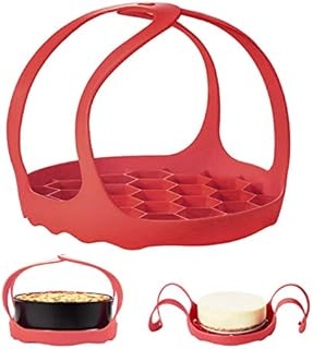 Pressure Cooker Sling,Silicone Bakeware Lifter Silicone Sling Lifter for Pressure Cooker Bakeware Silicone Bakeware Sling Silicone Egg Rack with Handles Anti-Scalding Silicone for Pot 6/8Qt Red