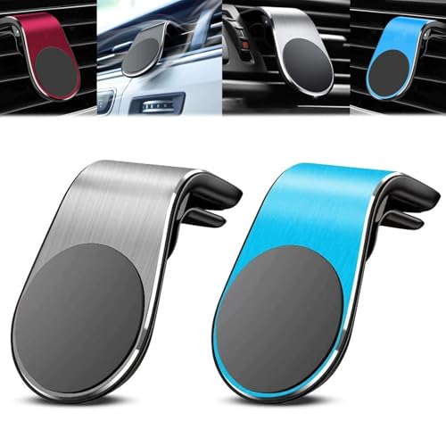 Mobile Phone Navigation Magnetic Bracket Magnetic Navigation Bracket for Car 2 Pack L Type 360 Rotatable Car Phone Mount Car Mount Air Vent Phones Mount Car Cellphone Holder Strong Magnetic Mount(