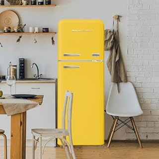 PYRAMIDEA Frigorifero Vintage Colorato Ocra Doppia Porta Ventilato 240 L Lordi (206 L Netti) MAMBO2402O