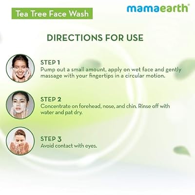 MAMAEARTH Tea Tree Face Wash with Tea Tree & Neem 8.45 Fl Oz (250ml)