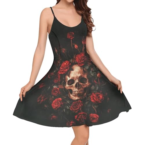Image of Cozeyat Women Girls Summer Sleeveless Dress Casual Swing Beach Cover Up Knee Length Dresses,Large Size XS-4XL