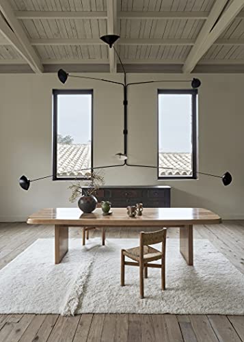 Lorena Canals-Woolable Area Rug, Living Room. Sheep Of The World Tundra In Color White Sheep - Handmade In Rectangular Shape And Natural High Pile Undyed Wool-Size: 5' 7" X 7' 10" #TOP5
