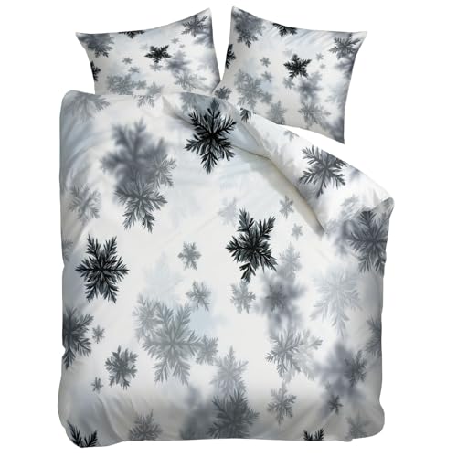 Housse de couette avec fermeture éclair microfibre douce blanche 240x260 - 4