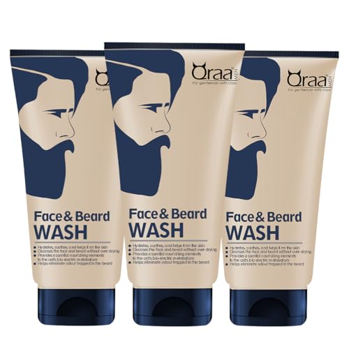 Image of Qraa Men Face and Beard Wash | 2 in 1 Beard & Face Wash | Rosemary & Aloe Vera for Deep Cleansing |100gm X 3 | Refreshes & Soothes | Stimulates Beard Growth | (Pack Of 3, 300, gram)