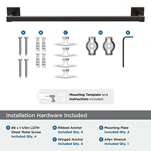 Amerock Bh36073Orb | Oil Rubbed Bronze Towel Bar | 18 In (457 Mm) Towel Rack | Appoint | Bathroom Towel Holder | Bathroom Hardware | Bath Accessories #TOP6