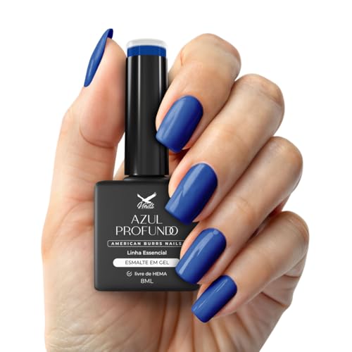 Esmalte em Gel, Azul Profundo, 8ml, Linha Essencial - American Burrs Nails