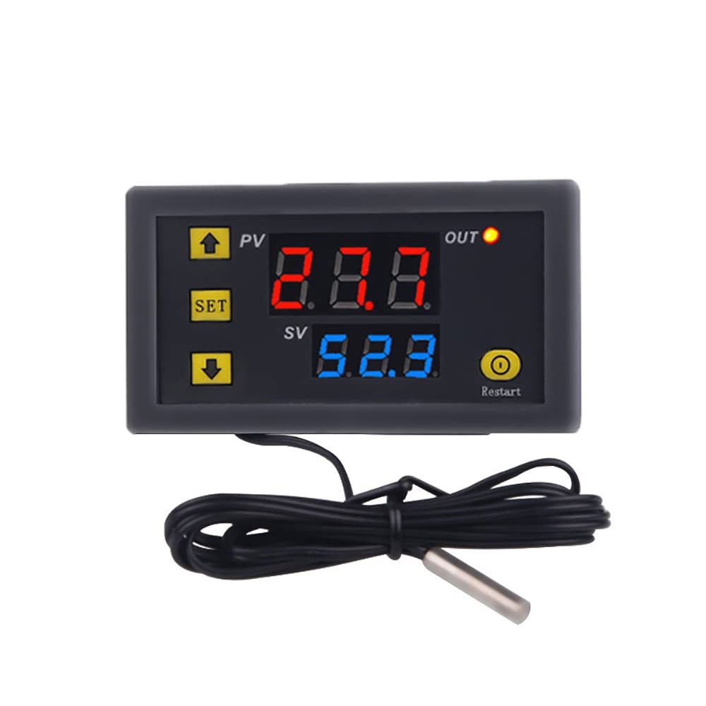 Digital LED Temperature Controller, AC 110V-220V Digital Thermostat with NTC Waterproof Sensor Probe for Vivarium and Aquarium Reptile