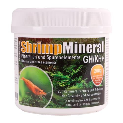 SaltyShrimp Shrimp Mineral GH/KH+ | 200g - Sel minéral. Spécialement conçu pour la Maintenance et l'élevage des crevettes. pour Une Eau d'aquarium Neutre...