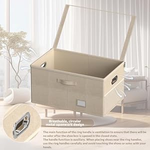 Shoe organizer for closetshoe box storage containers fit 18 pairsfoldable shoe storage bins with clear cover adjustable dividers for shoesblanketslinenclothing  urban country home decor