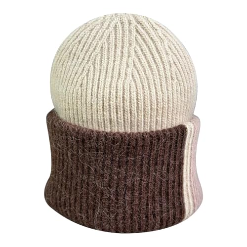 Bonnet hiver femme doux anti-courants d'air à revers maille