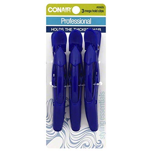 Conair Styling Essentials Clips, Professional, Mega Hold, 3 clips