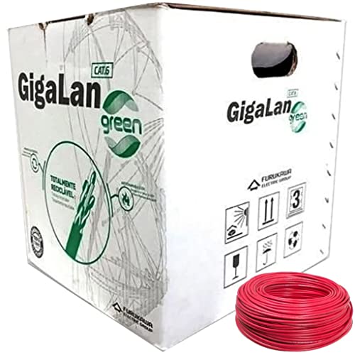 Caixa De Cabo De Rede Cat6 Furukawa Gigalan Original 305Mts COR:VERMELHO