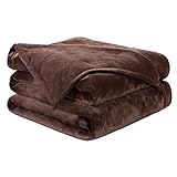 EASELAND Soft Blanket Warm Fuzzy Microplush Lightweight Thermal Fleece Blankets for Couch Bed Sofa,California King 102X108Inch,Chocolate