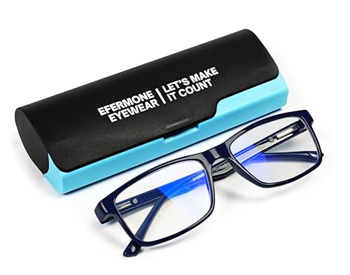 Image of EFERMONE Blue Ray Cut Light Filter Computer Glasses With Antiglare For Eye Protection (Zero Power,Blue Coated)