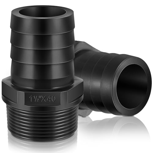Innconee 2 Pieces Pool PVC Fitting Tube Fitting Adapter Barbed Hose Fittings Barbed x NPT Male for Industrial...