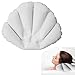 fuxunamz 1 cojín hinchable de baño con ventosas, cojín para la bañera con forma de concha para relajarse, cojín de spa, cojín cervical, cojín confortable, cojín de relajación, color blanco