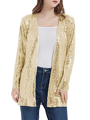 Anna-Kaci Women's Sequin Jacket Open Front Coat Blazer Party Cocktail Outerwear Cardigan,