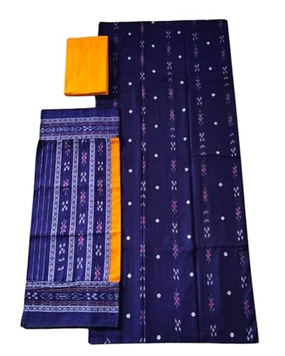 Image of Odisha Sambalpuri Handloom Woman's Pure Cotton Handloom Dress Material With Dupatta Bottom Wear 3 Pic Set Sambalpuri dress material Unstitched