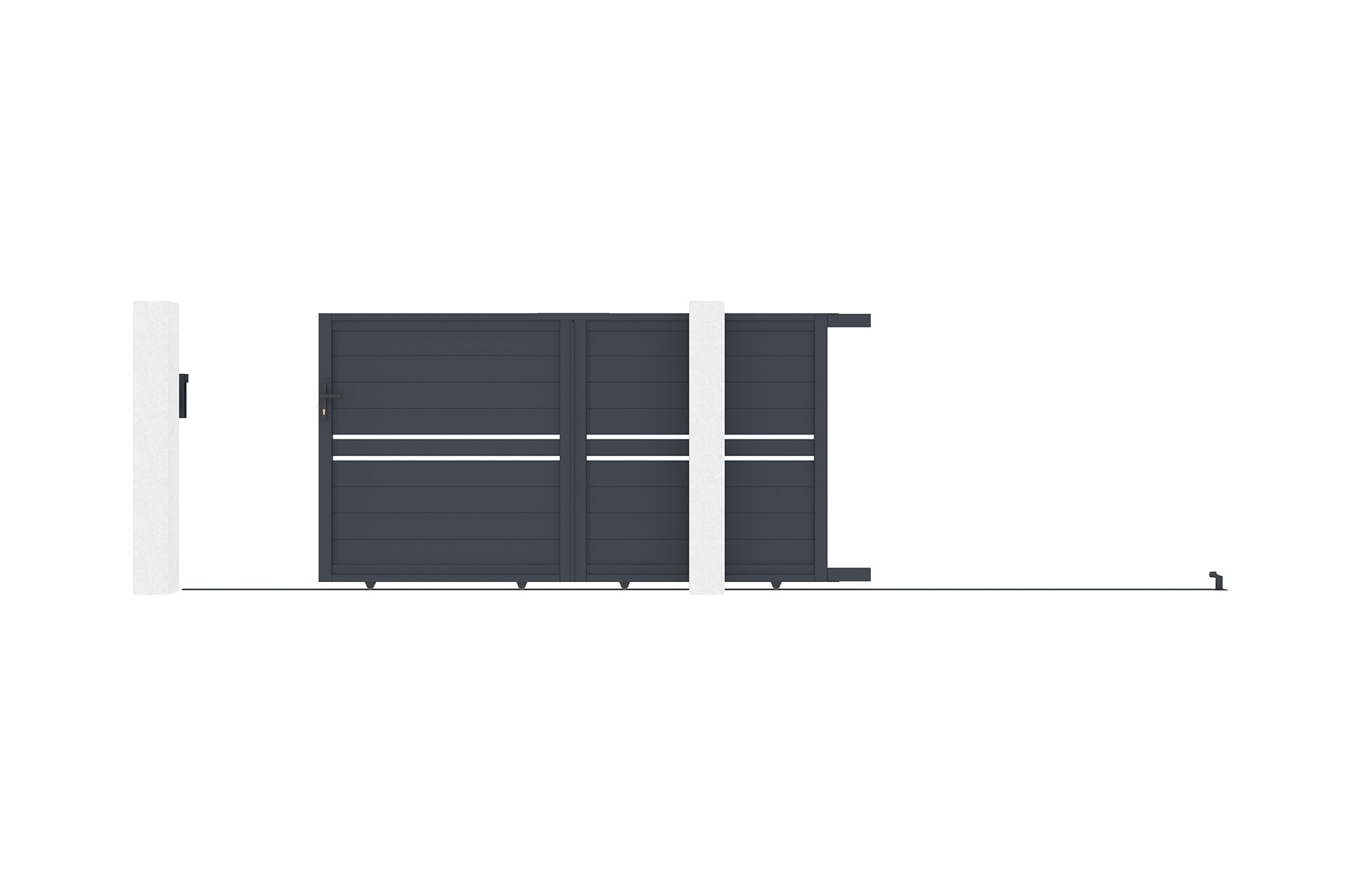 Casanoov Portail coulissant 3m CIMONE H.160 aluminium gris
