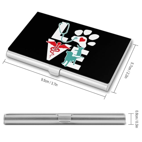 Veterinarian-Love-Cat-and-Dog-Veterinary Business Card Holder Alloy Multi Wallet Credit Card ID Pocket Name Case2