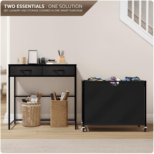 Sorbus Laundry Sorter 3 Section with Shelf, 2 Drawers & Wheels (Black) - image 6