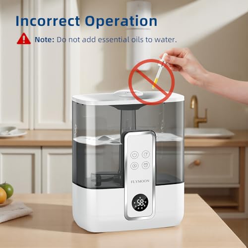 Image of FLYMOON Top Fill 5L Cool Mist Humidifiers with 28dB | Tuya App & Touch Control, Auto-Off, 12H Timer, 50 Hour Runtime, Ultra-fine Mist, Ideal for Bedrooms