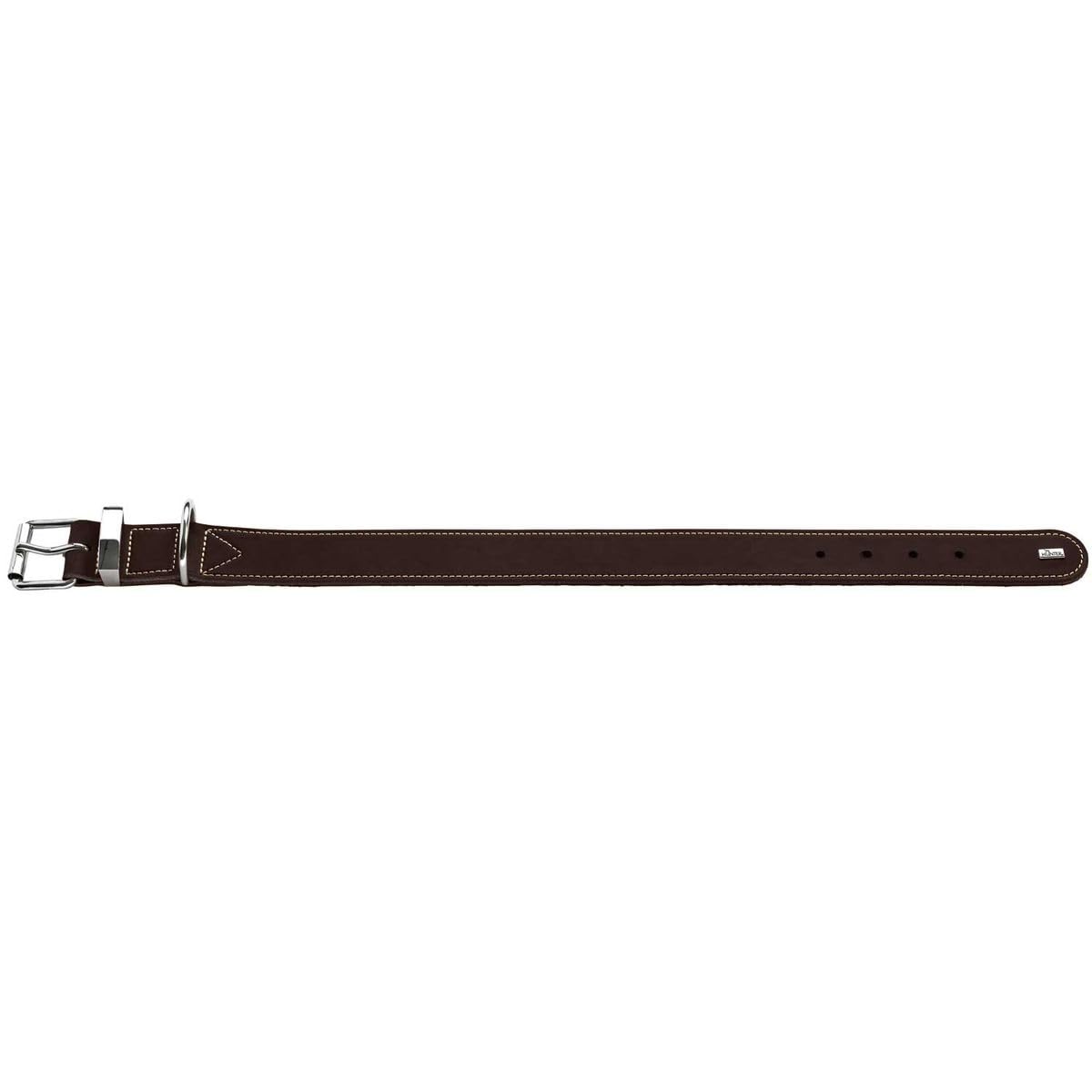 HUNTER Collier pour Chien Aalborg Special, Couleur : Brun foncé, Cuir Fortement graissé, Robuste & résistant, surpiqûres contrastées, idéal pour Le Sport canin, Made in Germany, Taille : 65