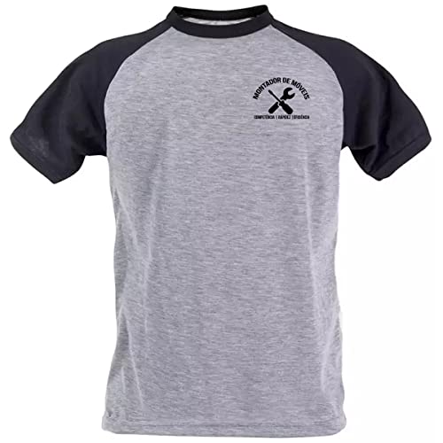 Camiseta montador de móveis uniforme trabalho profissional Cor:Preto com Cinza;Tamanho:G