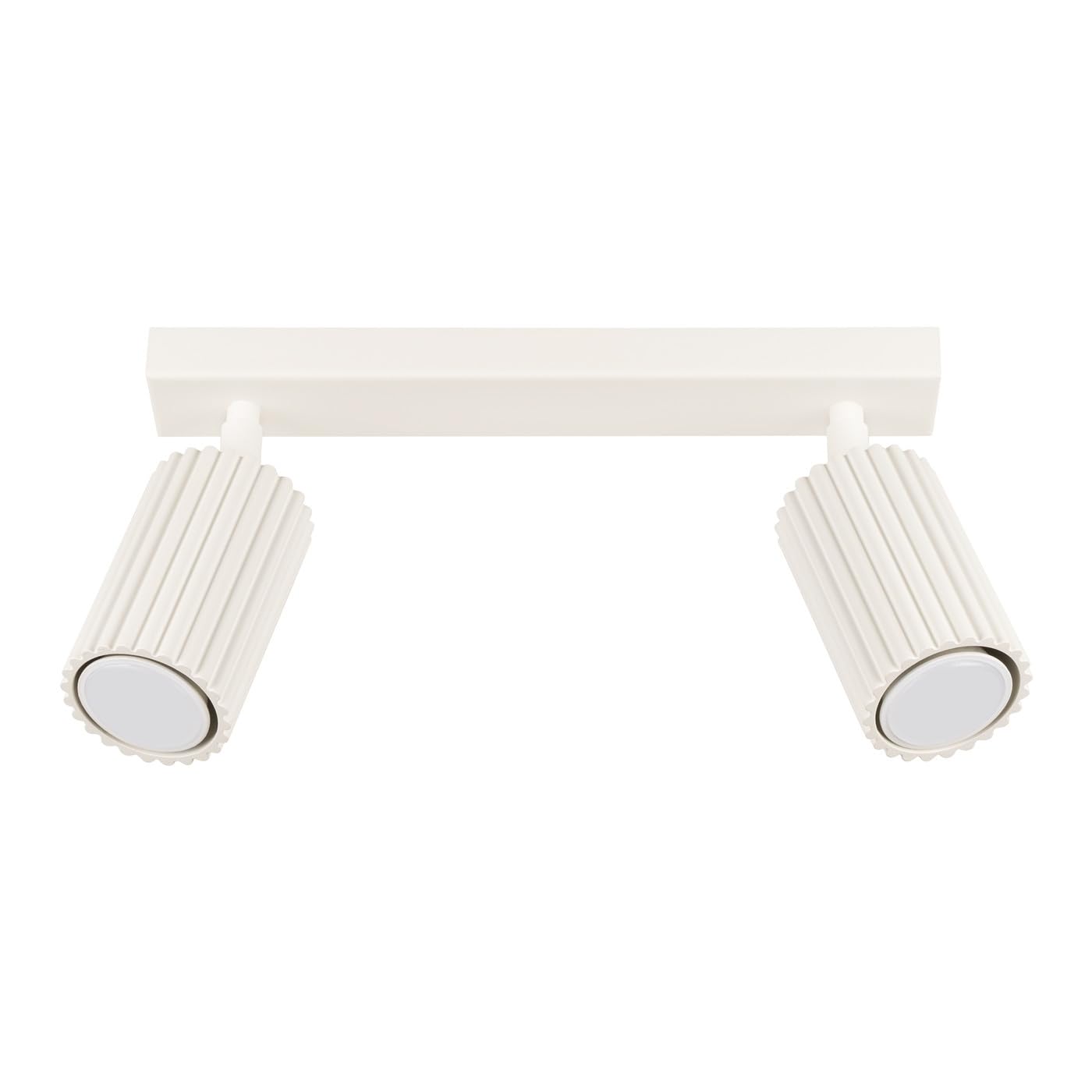Sollux Lighting Plafoniera Da Soffitto Lampadario In Alluminio 2 Paralumi 30 x 6,5 x 16,5 cm Karbon Beige
