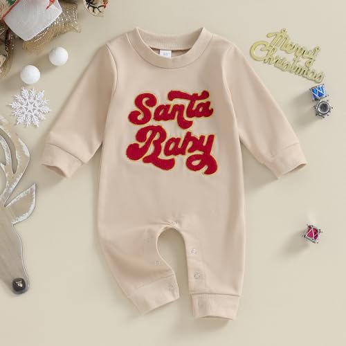 Newborn Baby Girl Boy Christmas Outfit Long Sleeve Romper Jumpsuit Bodysuit Santa Infant Fall Winter Clothes2