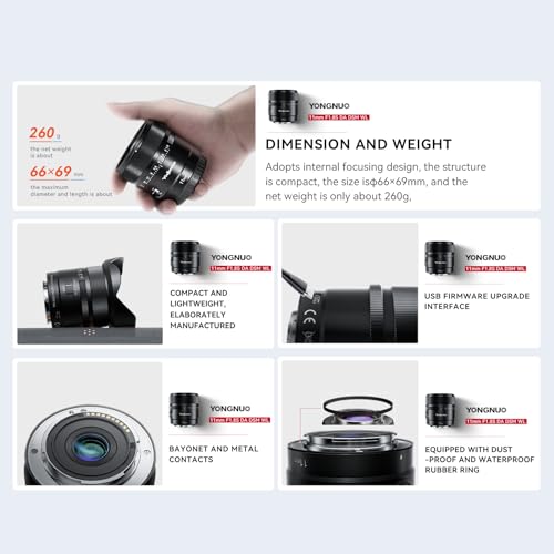 YONGNUO YN11MM F1.8S for Sony, 11mm F1.8 Large Aperture