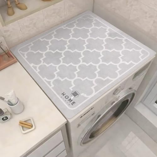 Image of Homecloud Non-Slip Washing Machine Mat - Durable Waterproof Protective Cover for Washer & Dryer, Dust-Resistant Mat Ideal for Laundry Room & Kitchen Appliances (Grey)