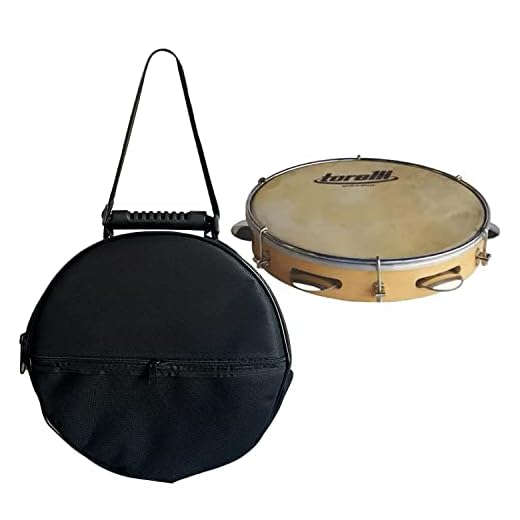 Pandeiro Injetado 10 pol Pele animal Torelli TP 300 Bag Luxo