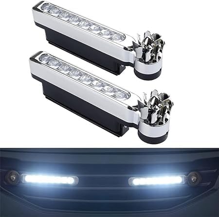 2 Pcs LED Wind Powered Vehicle Lights, Car Lamp No Need External Power Supply, Waterproof Car Wind Energy Daytime Light, Auto LED Daytime Running Lights for General Purpose Vehicle (White