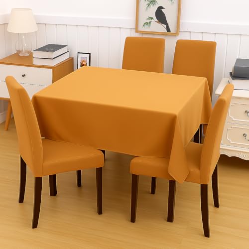 Image of Styleys Dining Chair Cover with Table Covers for Kitchen Waterproof Dining Table Cloth (1 Table Cover + 4 Chair Cover, Beige, CTSD23)