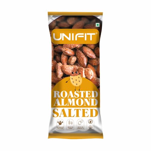 Image of Unifit Roasted & Salted Almonds /Badam | Freshly Roasted, Crispy & Lightly Salted | High Protein Healthy Nut Snack | 40g Convenient On-the-Go Pack | Perfect Healthy Snack for Office, Travel & Anytime Munching