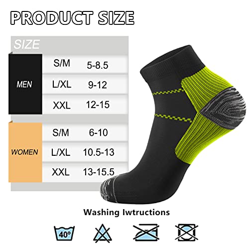 Image of ACTINPUT Ankle Compression Socks for Women Men - 5 /7 Pairs Plantar Fasciitis Socks for Athletic, Support, Running