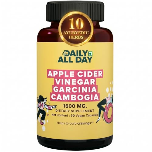 Daily All Day Apple Cider Vinegar Capsules with Garcinia Cambogia, Ayurvedic 10-Herb Metabolic & Gut Support, Gymnema, Fenugreek, Green Coffee, Ginger, Green Tea, Triphala, 45 Day Supply
