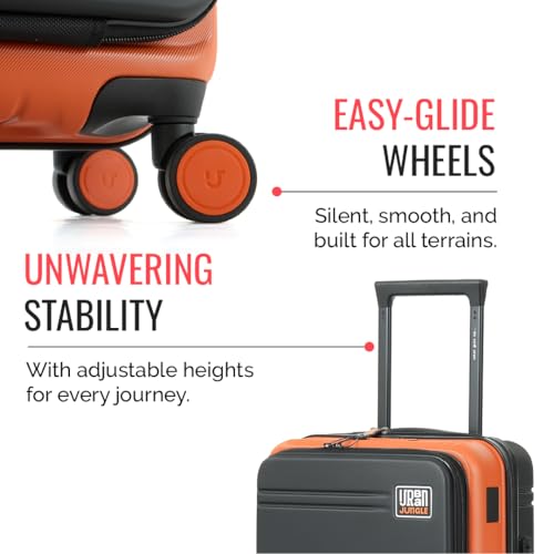 Image of Urban Jungle by Safari Hold-All Premium Small (55cm) Trolley Bag with Laptop Compartment, Polycarbonate Cabin Suitcase with 8 Silent Wheels & TSA Lock,Hardside Travelling Luggage for Men&Women(Orange)