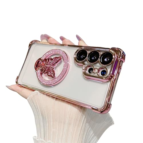 Case for Samsung S26 Ultra Case with Kickstand Shockproof Phone Cover for Galaxy S26 Ultra 2026 5G - Pink