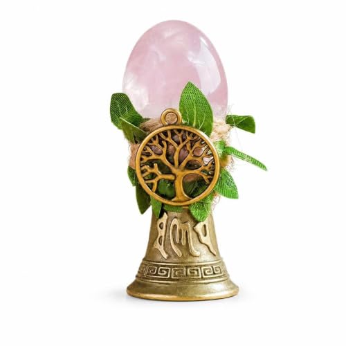 VISTORA Natural Crystal Gemstone Shaker Bell with Tree of Life