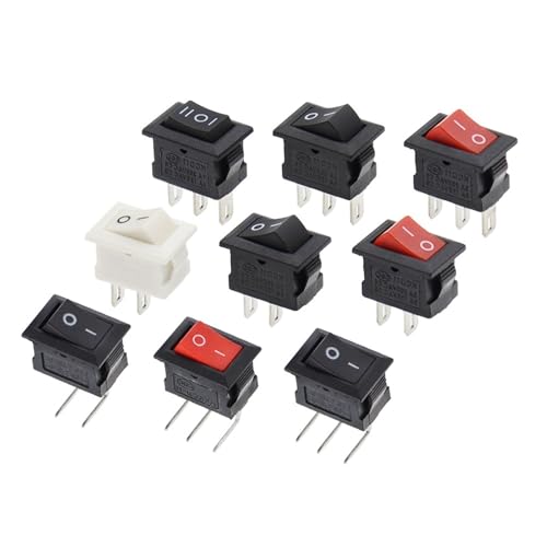 Interruptor basculante KCD11 blanco mini boton ON-OFF de 2 pines 10x15mm 2