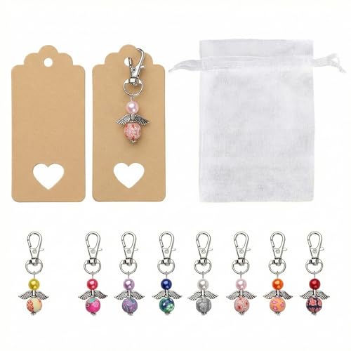 VGOODALL 32 Stück Schutzengel Anhänger Set mit Organzasäcken für Kommunion, Hochzeit, Taufe und Party-Geschenk
