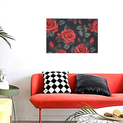 Tableau moderne roses rouges 30x45cm pour habiller un mur vide