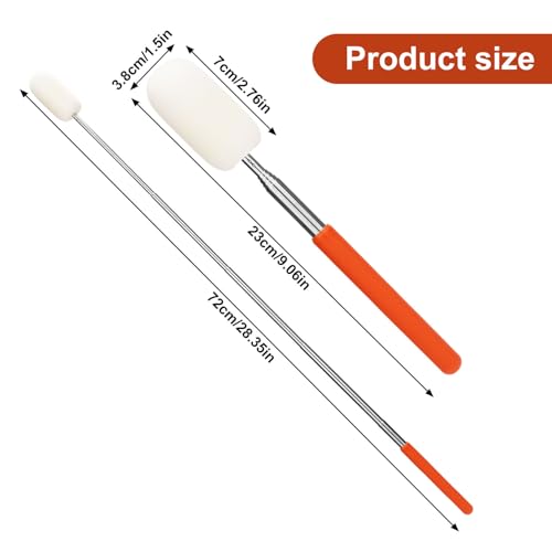 Image of 2pcs Telescoping Sponge Stick for Pottery, Retractable Ceramic Mud Tools Clay Sponge on a Stick with Handle for Cleanup Excess Water from Tall or Narrow Pottery(Large,Extend up to 28.35in)