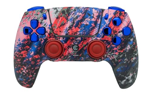 Image of Custom Controllerzz Custom Wireless Controller Compatible with PS5 - Multiple Designs Available (Glacier Burn & Blue Chrome)