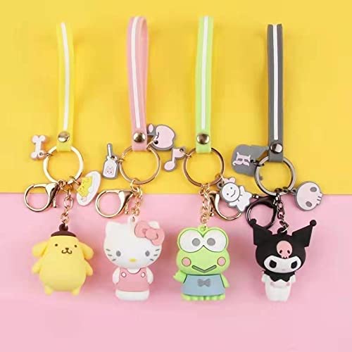 7Pcs Cute Keychain Set Anime Cartoon Figure Pendant Kawaii Car Keychain Accessories For Women #TOP2